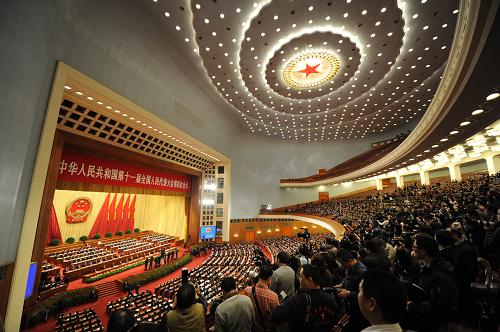 3月14日,第十一届全国人民代表大会第四次会议在北京人民大会堂举行闭幕会。 新华社记者 谢环驰 摄